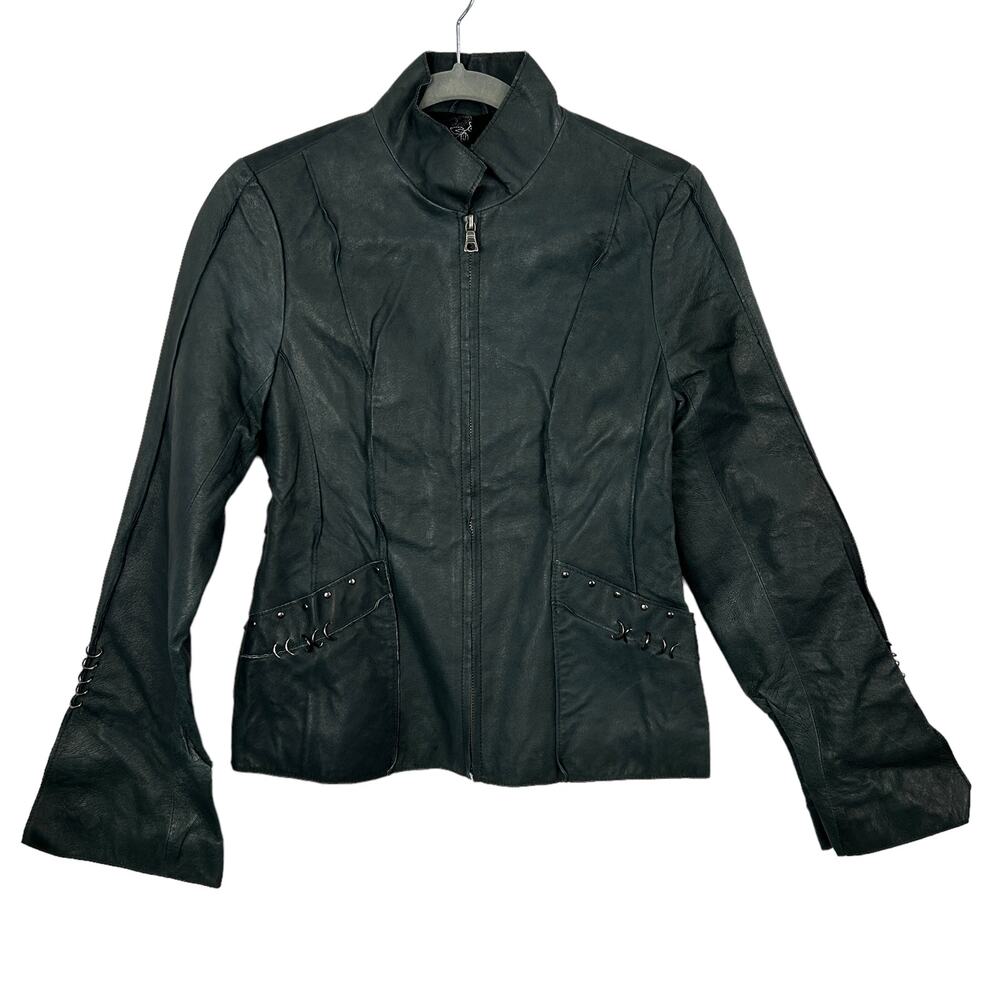 Gypsies and Lords Gray Faux Leather Jacket Size Small